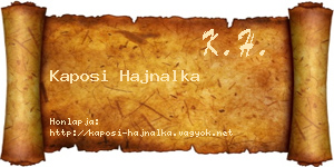 Kaposi Hajnalka névjegykártya